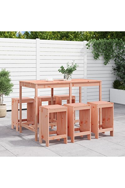 vidaxl Set bar de gradina, 7 piese, lemn masiv douglas