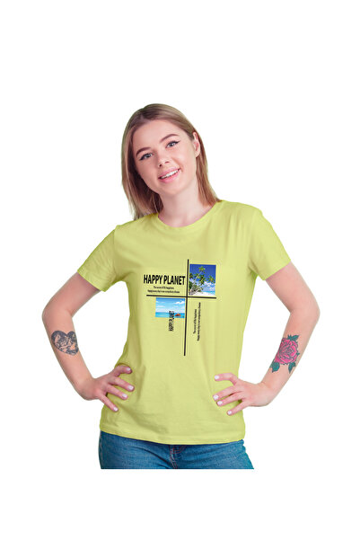 not Unisex Printed Design T-Shirt (Happy Planet)| For Couple | Round Neck Regular Fit T-shirt