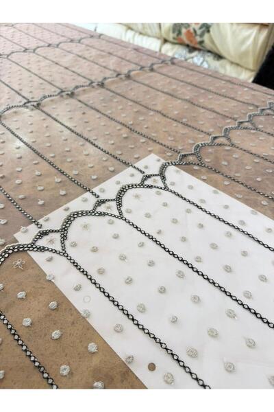 METERİAL 135 cm Wide Powder Embroidered Polka Dot Tulle Fabric - Suitable for...