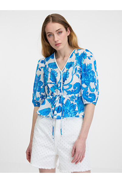ORSAY Bluză de damă modră, cu model