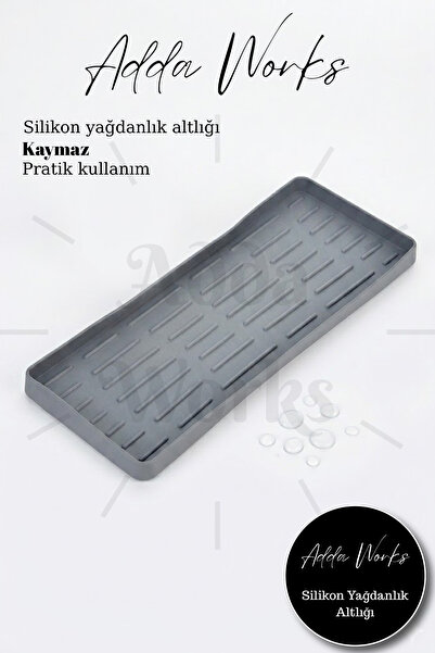 Adda Works Silikon Yağdanlık, Sıvı Sabunluk Altlığı Organizer Kaydırmaz Mutfa...
