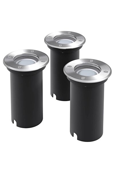vidaxl Corpuri de iluminat LED pentru sol, exterior, rotunde, 3 buc.