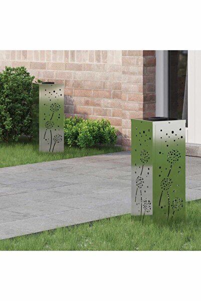 vidaxl Lumina LED Solara pentru Alei 2 pcs Argintiu OÈ›el galvanizat