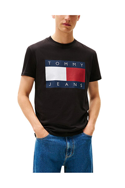 Tommy Hilfiger Ανδρικό T-shirt Μαύρο Tommy Jeans DM0DM22645-BDS