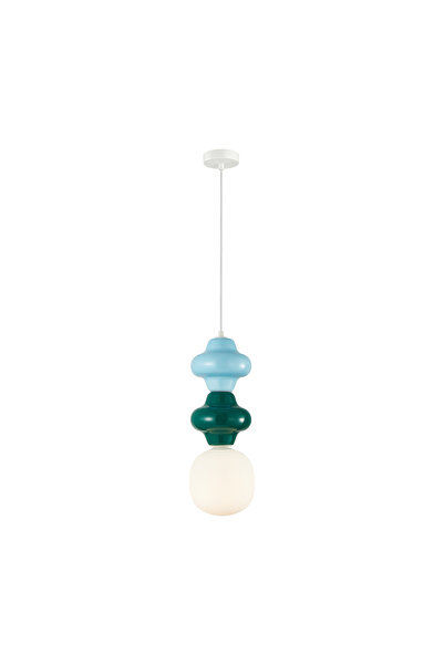 Italux Lustră suspendată Art Deco LATERA, Abajur rotund Ø18cm din ceramică și...