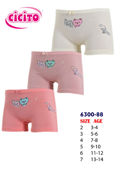 Cicito Boxeri din bumbac colorat Lycra pentru fete, pachet de 3 6300