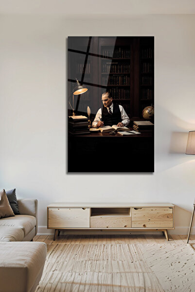 Parıltı Yayınları Mustafa Kemal Atatürk Çalışma Masasında Kütüphane Konseptli...