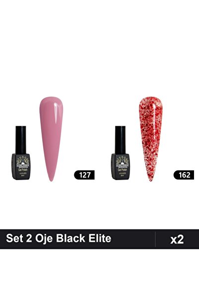 Makeup Set 2 Oje Semipermanente Black Elite Global Fashion 8ml, Nuante 127 16...