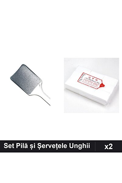 Makeup Set 2 Îngrijire Unghii, Pilă Calcaie Neagră Matt și Șervețele Nail 900...