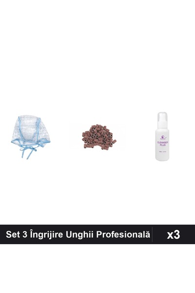 Makeup Set 3 Îngrijire Unghii - Casca Suvite, Rezerve Smirghel 20buc 120, Deg...