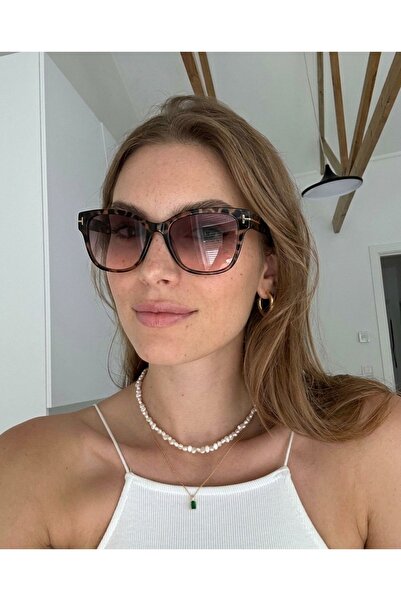 funeyes Rosa Leopard Gradient Square Sunglasses with Uv400 Protection