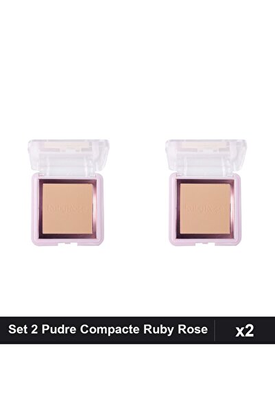 Makeup Set 2 Pudre Compacte Ruby Rose PC30, Pudra Faciale, Machiaj Profesional