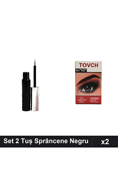 Makeup Set of 2 Eyebrow Pencil and Ink, Shade 66.0 Black, Professional Makeup