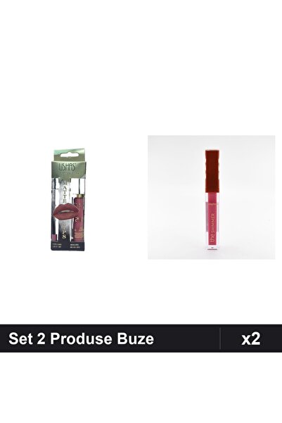 Makeup Set of 2 Ushas Lips Lipstick Pencil no. 15 + Gloss Shimmer Ruby Rose 02