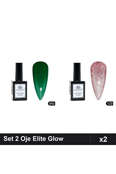 Makeup Set 2 Oje Semipermanente Global Fashion Elite Glow 15ml, Nuante 092 12...