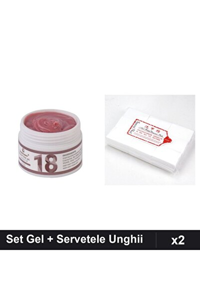 Makeup Set 2 Gel Constructie UV LED FSM 15g + Servetele Unghii 900 buc, Manic...