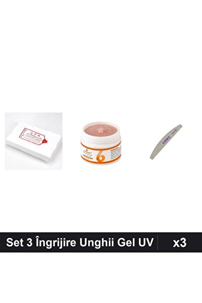 Makeup Set 3 Îngrijire Unghii, Gel Constructie FSM 15g, Pila EMMA 100/180, Se...