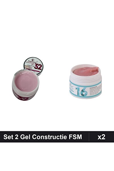 Makeup Set 2 Gel Constructie UV LED FSM 15g, Nuante 32 și 16, Manichiura Prof...