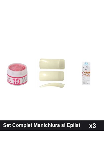 Makeup Set 3 Gel Constructie UV LED FSM 15g + Tips Patrat 100 buc + Benzi Epi...