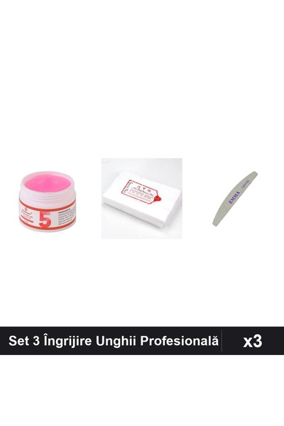 Makeup Set 3 Îngrijire Unghii FSM Gel Constructie UV LED 15g + Pila EMMA 150/...