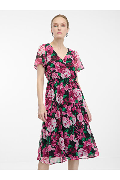 ORSAY Black and pink women's floral dress
