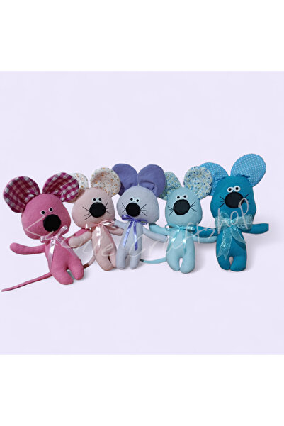 Lucille Craftshop 5 fluffy mice, multicolor, 5 x 30 cm, set