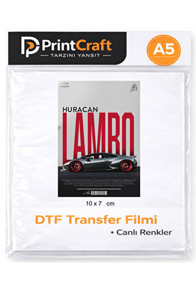 PRİNTCRAFT RENKLİ DÜŞLER ATÖLYESİ 7x10 cm Lambo Modeli Ütü ile Yapışan DTF Tr...