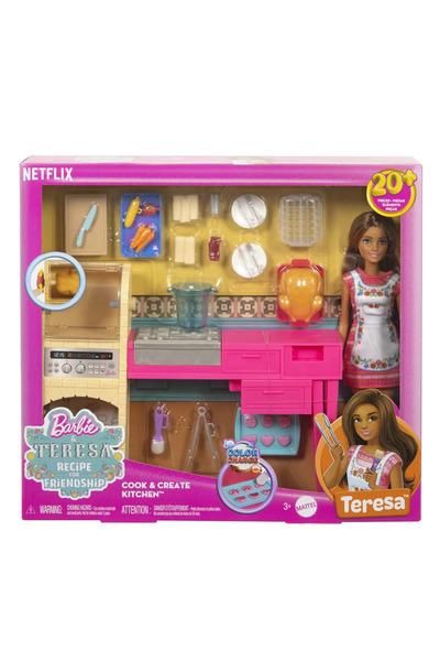 Barbie AND TERESA FRIENDSHIP RECIPE DOLL AND KITCHEN SET WITH ACCESSORIES