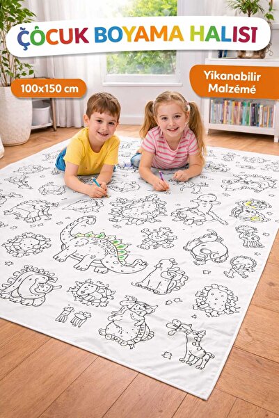 Melo TOYS Yıkanabilir Boyama Örtüsü 100*150 CM Tekrar Tekrar Yıkanabilir Halı