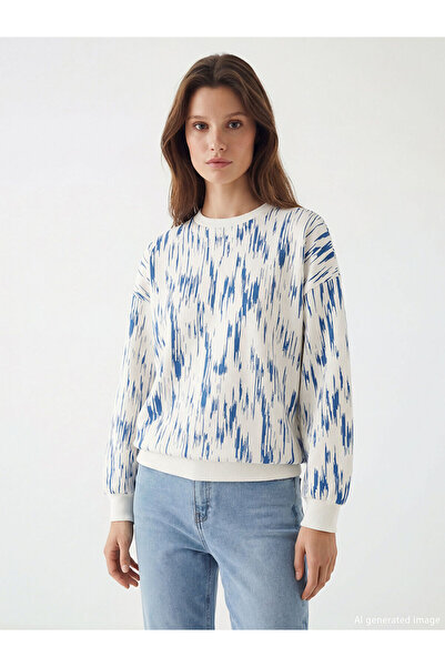 LC Waikiki Peak New Season Crew Neck Patterned Women's Sweatshirt Tunic