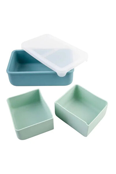 NO BRAND BENTO LUNCH BOX WITH DETACHABLE COMPARTMENTS, MELII, SAGE CACTUS FERN