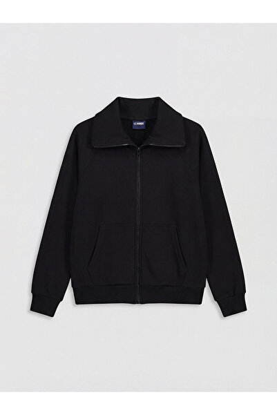 LC Waikiki Nevavm Shirt Collar Thick Zippered Sweatshirt for Girls with a Dif...