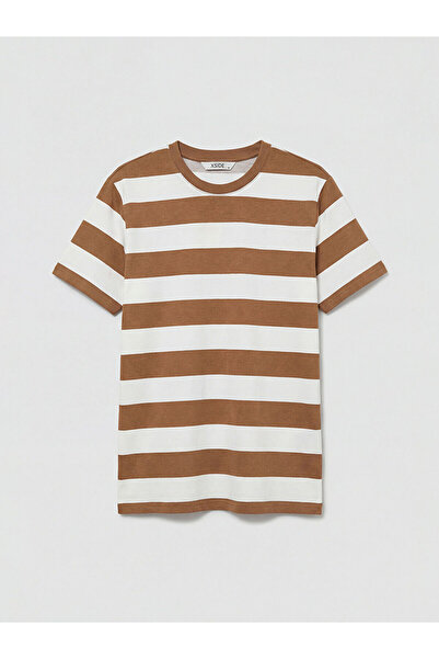 LC Waikiki Vizyon New Season Crew Neck Striped Men's Combed Cotton T-Shirt