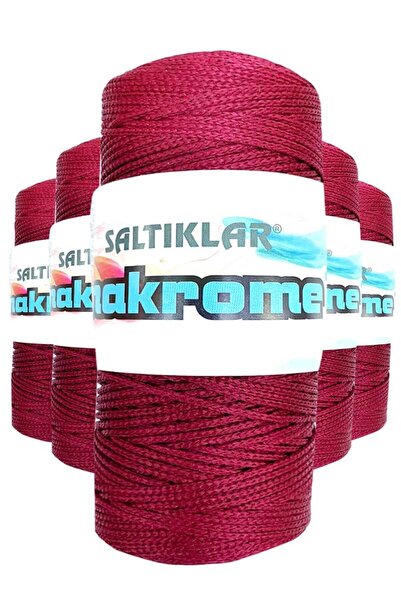 Royaleks Group 5 Pieces Polyester Macrame Thread 1560 Claret Red 100 gr