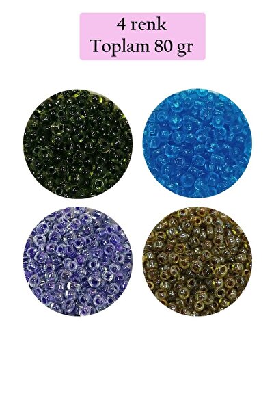 Royaleks Group Beads of Cast Glass Sand (8/0) 3 mm - 4 Colors - Total 80 Gram...