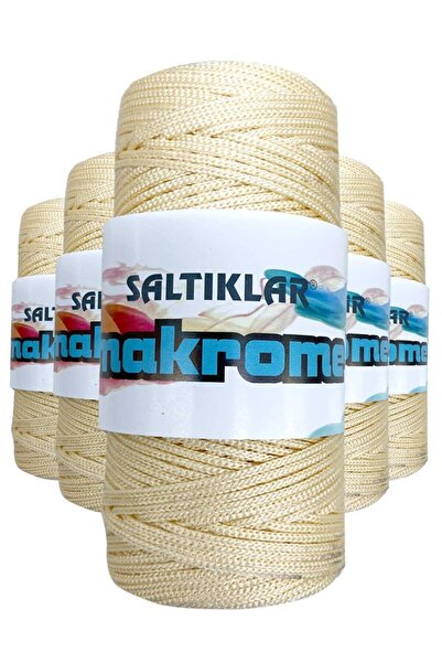 atastore2017 5 Pieces of Polyester Macrame Thread 270 Cream 100 gr