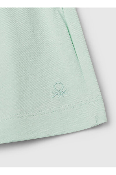 United Colors of Benetton Yeşil Kız Çocuk Regular Fit İşlemeli Şort 3BL0C903I
