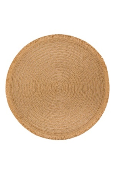 Zumzeria Beige Round Plate Holder with Fringes 38cm