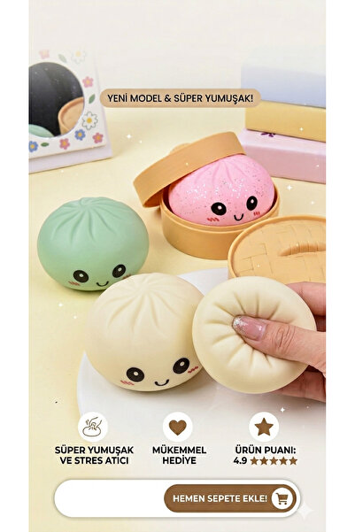 HEDİYEVİM Squishy Dumpling Sürpriz Renk Çin Mantısı
