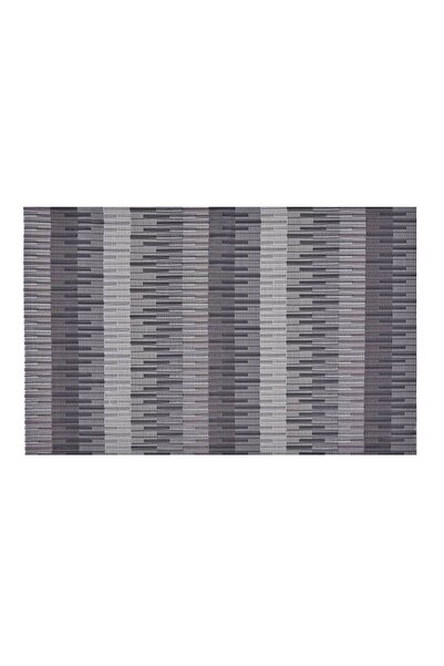 Zumzeria Placă PVC Negru Gri cu Dungi de Suport și Relief 45x30cm