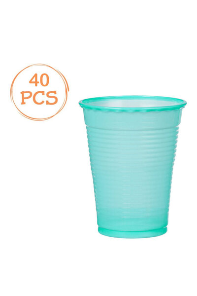 Zumzeria Set of 40 Turquoise Plastic Cups 200ml