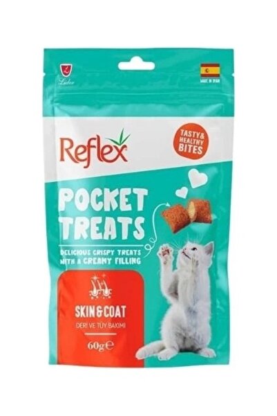 Reflex Pocket Treats Deri ve Tüy Bakımı Destekleyici Kedi Ödül Maması 60 gr -...