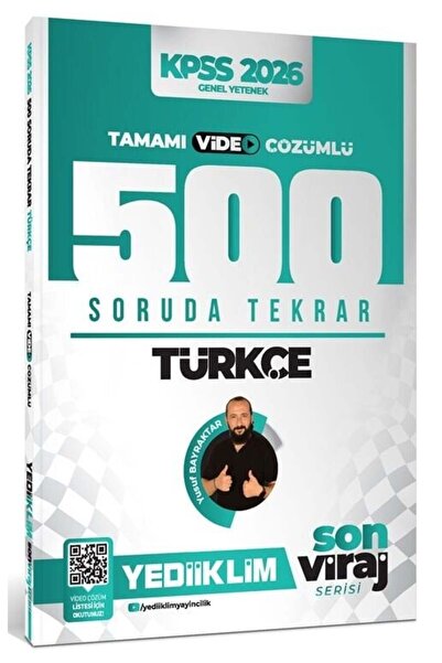 Anla Kazan Yayınları Yediiklim 2026 KPSS Türkçe 500 Soruda Tekrar Son Viraj S...