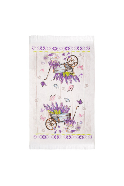 Zumzeria Prosop de bucătărie din bumbac alb cu model de lavandă 60x35cm