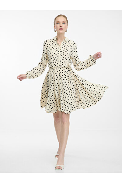 ORSAY Cream women's knee-length shirt dress