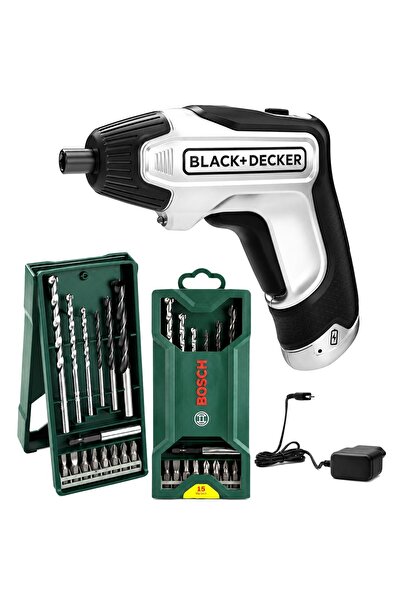 Black&Decker Şarjlı Tornavida Seti 3.6 V + Bosch X-Line 15 Parça Vidalama Seti