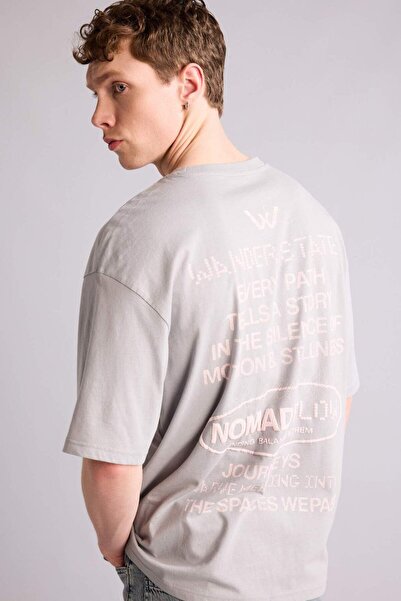DeFacto 100% Cotton Boxy Fit Back Print T-Shirt G4846Ax26Sm
