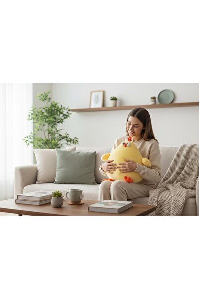 onestophube Puffy Chick Jumbo Sarı Civciv Peluş Oyuncak Yumuşak Dev Boy Uyku ...