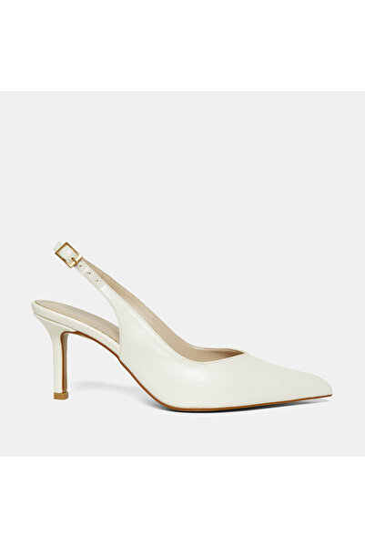 Modiva shoes İnce Yüksek 8cm Topuklu Vegan Deri Klasik Kadın Slingback Stiletto