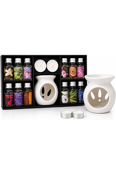 TOSHIONICS Scented Oil Set - 12 Premium Fragrance Oils with Ceramic Oil Burne...